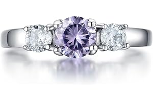 AILAAILA Classic Birthstone Rings for Girls Women Size 1-10 Cubic Zirconia Stainless Steel Birthday Mother's Ring Daughter Gifts Dainty Ring Jewelry