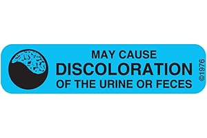 Pharmex 6-X "DISCOLOR of Urine" Permanent Paper Label, 1 9/16" x 3/8", Blue, Pack of 1000
