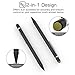 MoKo Universal Active Stylus, 2 in 1 High-Precision 1.5mm Capacitive Pen, with Ultra Fine Fiber Mesh Tip for Touch Screen Devices (iPad, iPhone X/ 8/8 Plus, Samsung and More) - Black