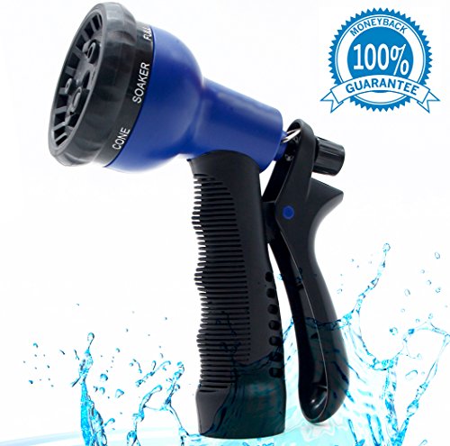 ALMA Garden Hose Nozzle - Water Hose Spray Nozzle - Hand Sprayer - 8 Patterns High Pressure Hose Nozzle - Best for Watering Plants Lawns - Car Wash and Pets Showering - Thumbnail 6