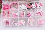 NiceGo Pink Hair Bows Clips for Girls – Hello Kitty Ribbon Boutique Kids Hair Accessories For Babies Teens Kids Toddlers & Newborn - Hairpin Bow Tie Pinwheel Barrettes, 15 Pieces in a Box