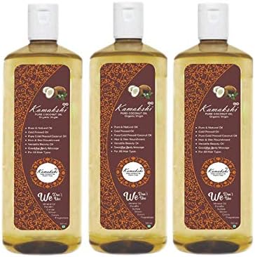 Kamakshi Organic Cold Pressed Coconut Oil (500ML- Pack of 3)