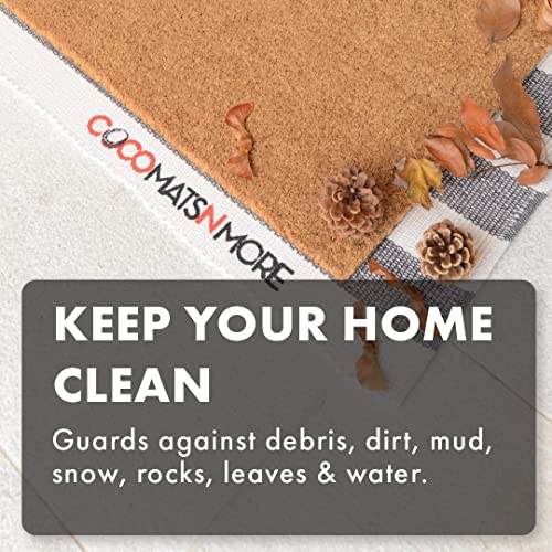 Coco Mats 'N More Black Single Bordered Monogrammed Coco Doormat 18" x