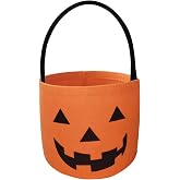 Halloween Trick or Treat Baskets Halloween Fall Pumpkin Buckets Candy Tote Gift Bags for Kids Decorations Party Favors Supplies