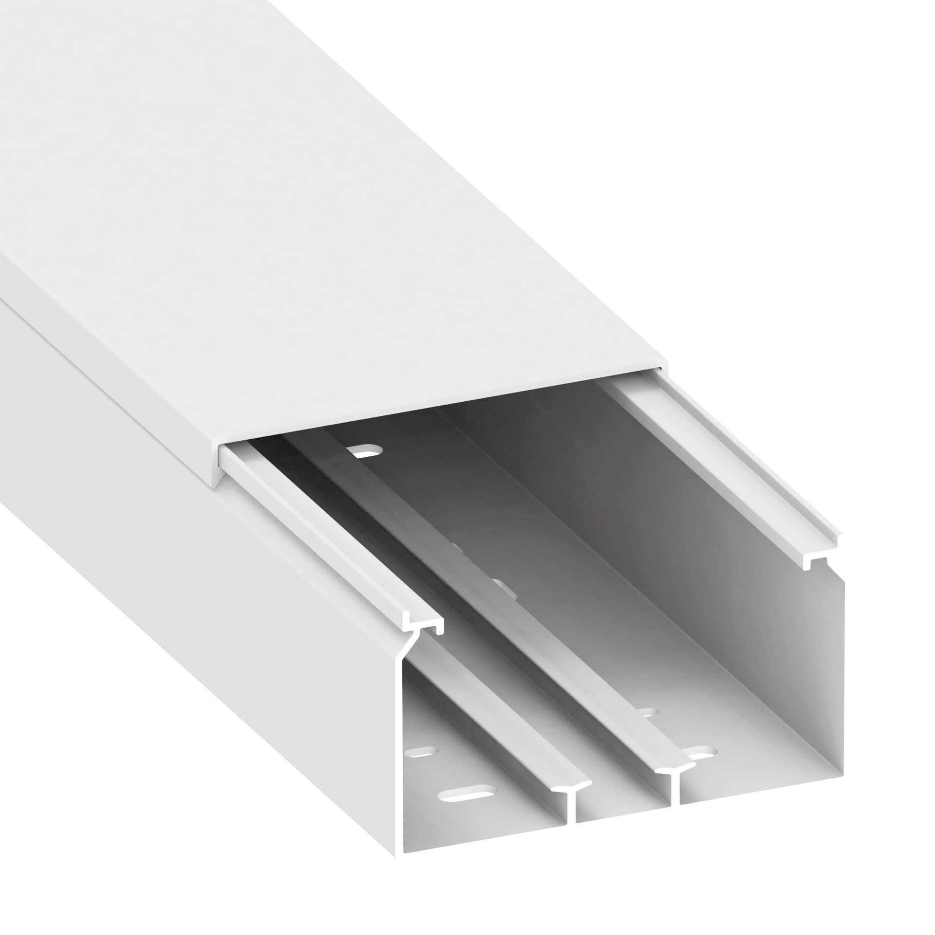 Habengut Cable duct (with mounting holes in the floor) 60x110 mm made of PVC, colour: white, length 1 m