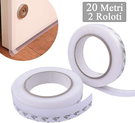 Paraspifferi Isolante Per Porta Da 100 Cm, Paraspifferi Autoadesivo Per Porta Paraspifferi In Silicone Per Porta Antifreddo Isolamento Acustico E Termico Per Ingresso Interni 100 X 5 Cm Nero 92925265