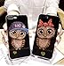 UnnFiko Case for iPhone 7 Plus, Beauty Luxury Hybrid Bling Glitter Soft TPU Gel Shiny Sparkling Owl with Candy Back Plate Cover Case for iPhone 8 Plus (Bowknot)