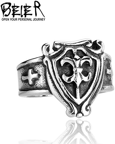 Rainy Today Ring Stainless Steel Lily Flower Ring Gothic Classic Unique Cross Jewelry Ring BR8-059 13.0