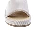 Bronze Times (TM) Unisex Vertical Stripes Indoor Cotton Flax House Slippers (C-beige)