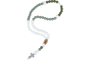 Kigeli Cross Baptism Silicone Rosary God Bless First Rosary Catholic Cross Necklace Baby Shower Baptism Party Supply for Baby Shower Christian Communion Gifts