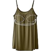 Camisoles for Women with Built in Bra Adjustable Strap Tank Tops Cami Sleeveless Summer Tops for Workout Sleeping Traveling