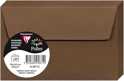 Clairefontaine Pollen 9x14cm Self-Adhesive Envelopes Pack of 20 120 g/m²