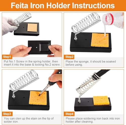 Tin Electric Soldering Irons Kit 25 in 1 with Tool Box Adjustable Temperature 200-450℃,Electronic Soldering Set Digital Multimeter,Soldering Iron Tips etc