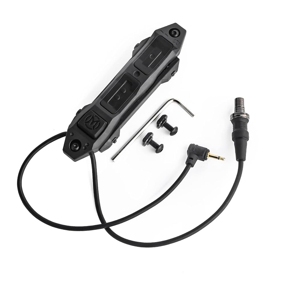 QIRUIMY Tactical Torch Dual Pressure Switch Augmented Button Switch Quick Lease Mount for M300 M600 Scout Light (Black)