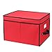 Primode Xmas Light Box Organizer | Holiday Light Storage Box with Lid (15” x 12” x 10”) (Red)