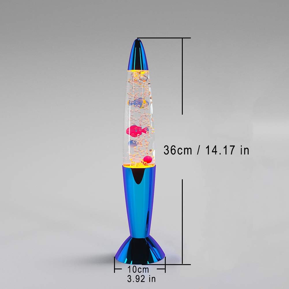 Lava Lamp,14 inches Mini Fish Lava Lamp Bubble Lava Lamp LED Sensory