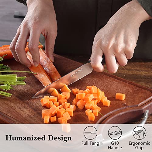 PAUDIN Kitchen Knife Set 3 Piece, Chef Knife Set Professional, 7Cr17Mov