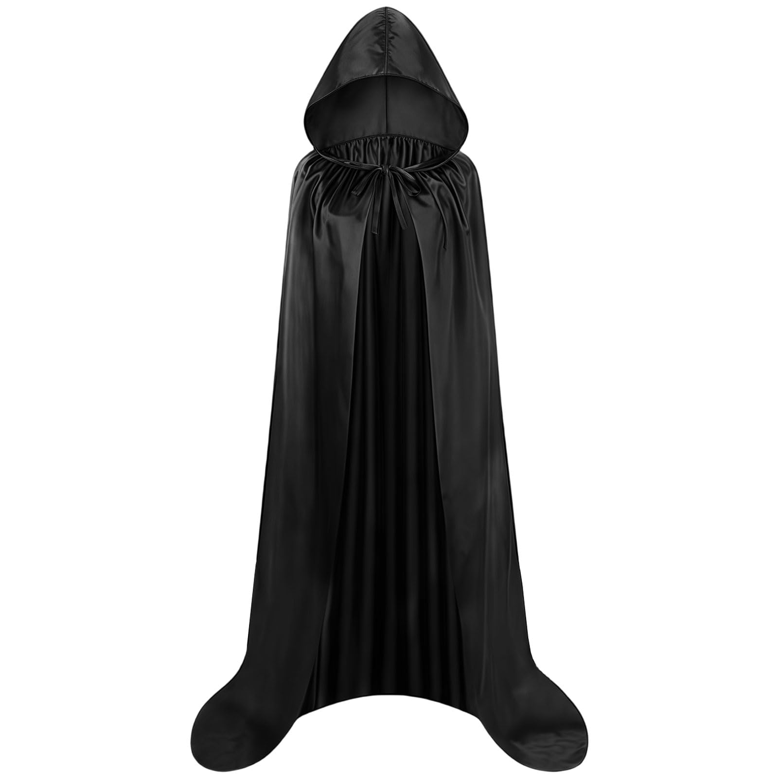 SSKHE Velvet Hooded Cape,black Hooded Cape Kids Long Robe Cloak,Medieval style hooded cape,Velvet Adult Costume Grim Reaper For Halloween Cosplay Party