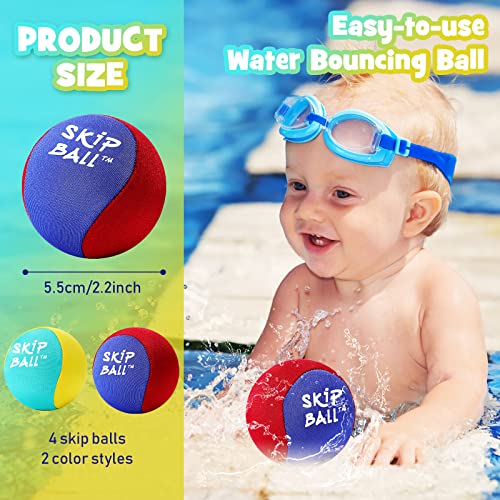 4 Pack Skip Ball Water Bouncing Ball Swimming Pool Toys Bounce Water