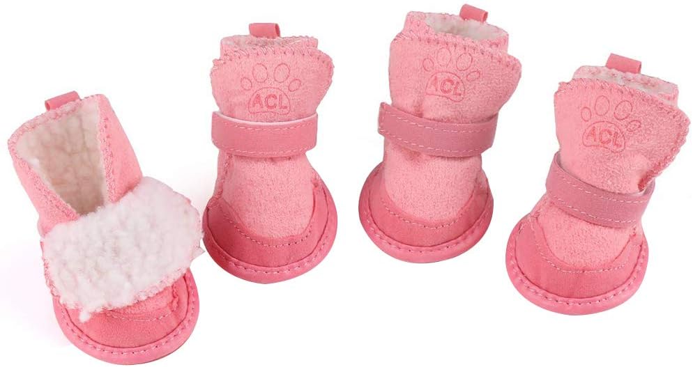 pink dog booties