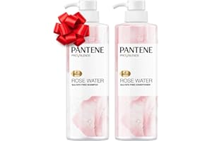 Pantene Sulfate Free Shampoo and Conditioner Set, Rose Water, Soothing and Moisturizing, Infused with Vitamin B5, for all Hair Types, Safe for Color Treated Hair, Pro-V Blend, 17.9 Fl Oz Each, 2 Pack