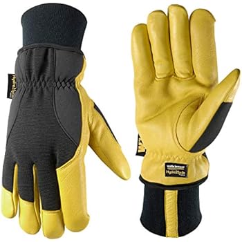 Men's HydraHyde Winter Gloves, Very Warm 100-gram Thinsulate, Grain Goatskin, Large (Wells Lamont 1206L)