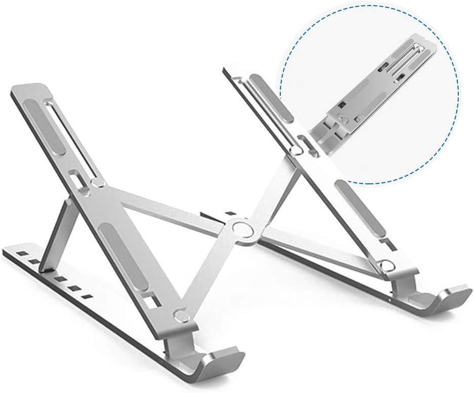 LIDIWEE Laptop Stand,Laptop Holder Riser Computer Stand,Adjustable Aluminum Foldable Portable Notebook Stand Compatible with MacBook Air Pro,HP,Lenovo,Dell,Below 15.6” Laptops and Tablets