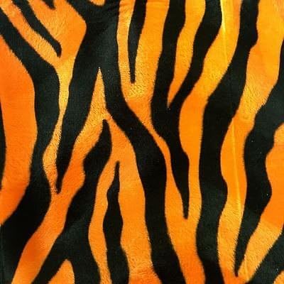 Orange Zebra Big Print Velboa Faux Fur Fabric - BTY - 58" / 60"