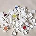 48pcs Empty Half Pans Kits with Magnets - White Plastic Half Pan Fit for Watercolor Oils Or Acrylics Palette Travel Tins Paint Case Customizing Your Own Palette Mifuner