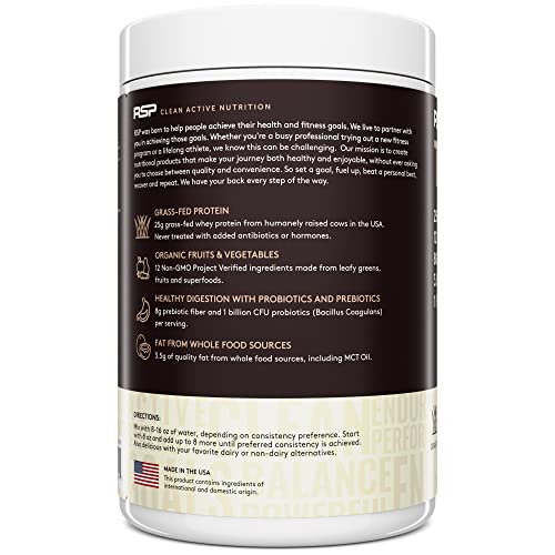 TrueFit Meal Replacement Shake Protein Powder, Grass Fed Whey + Organic
