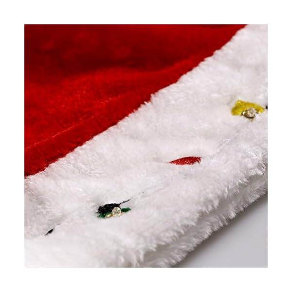 Blinking Light-up Plush Red Santa Hat + LED Christmas Bulb Necklace Kit for Ugly Sweater Xmas Holiday Party - Image 6