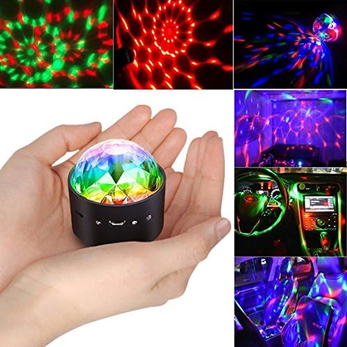 Disco Ball Party Lights,Portable LED DJ Mirror Lamp Sound Activated RGB Mini Car Magic Light For Home Birthday Karaoke KTV Dance Parties Wedding Xmas Car Outdoor Activities Decorations Gifts