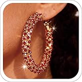 Hoop Earrings for Women Big Hoop Earrings Sparkly Rhinestone Earring Large Hoops Earring Prom Jewelry Gifts Christmas Accessorie