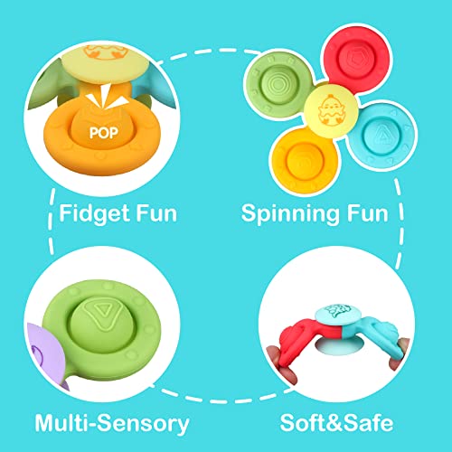 Suction Cup Spinner Toys Baby Montessori Sensory Educational Learning
