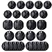20 Pack Multipurpose Black Cable Clips Viaky Cord Management System, for Organizing Cable Cords Home and Office, Self Adhesive Cord Holders Desk Cable Organizer