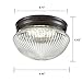 Truelite Industrial Flush Mount Ceiling Light with Glass Shade Oil Rubbed Bronze Hanging Ceiling Fixture