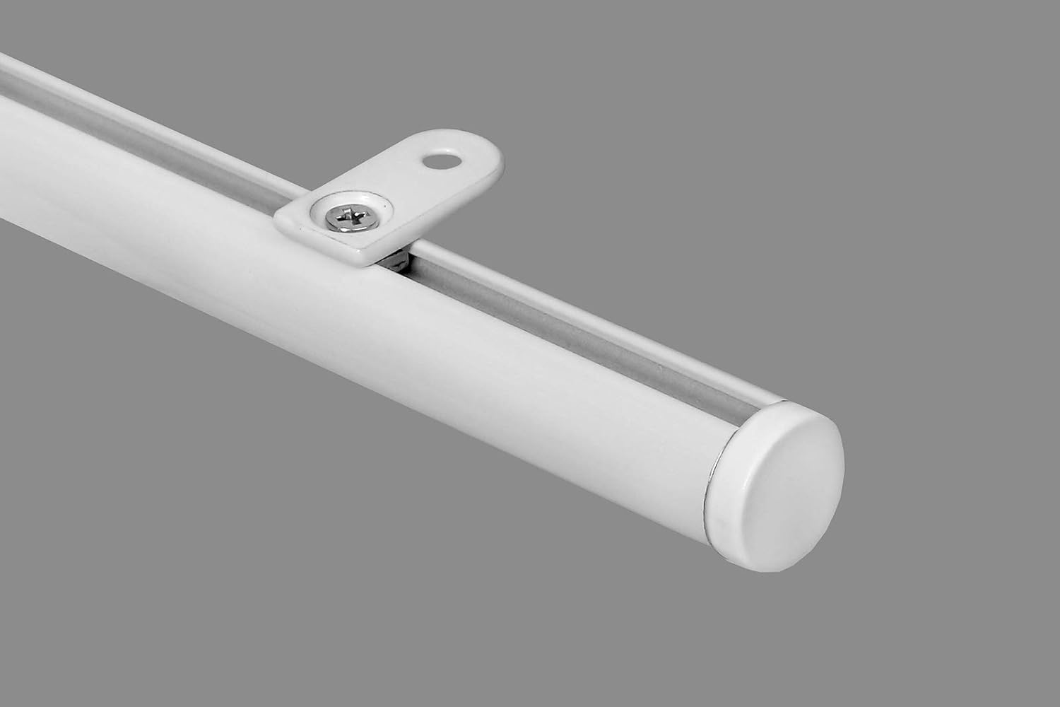 1-Lauf- 1,60 m weiß Deckenbefestigung Vorhangstange dekoline runde 20