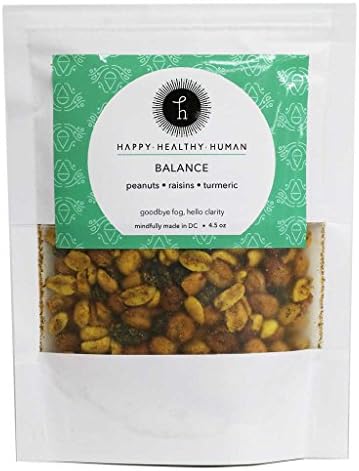 Happy Healthy Human | Organic Snack Mix - Balance (Chickpeas, Peanuts, Raisins, Tumeric), 4.5oz Bag
