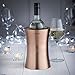 VonShef Wine Bottle Cooler Chiller, Stainless Steel, Double Walled, Stemless Holder - Copper
