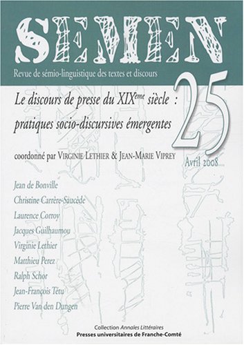 Le  discours de presse au XIXème siècle