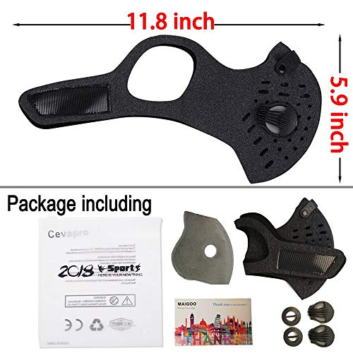 MoHo Dust Mask, Upgrade Activated Carbon Dustproof Mask Windproof Foggy Haze Anti-Dust Mask Motorcycle Bicycle Cycling Ski Half Face Mask for Outdoor Activities - Thumbnail 4