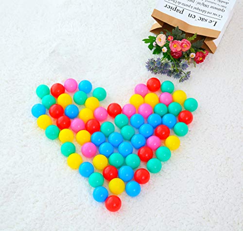 Soft Balls 100 pcs with a Storage Bag Multi-Colored BPA-free Play Tent Balls Thicken Plastic Secure Ocean Playpen Balls