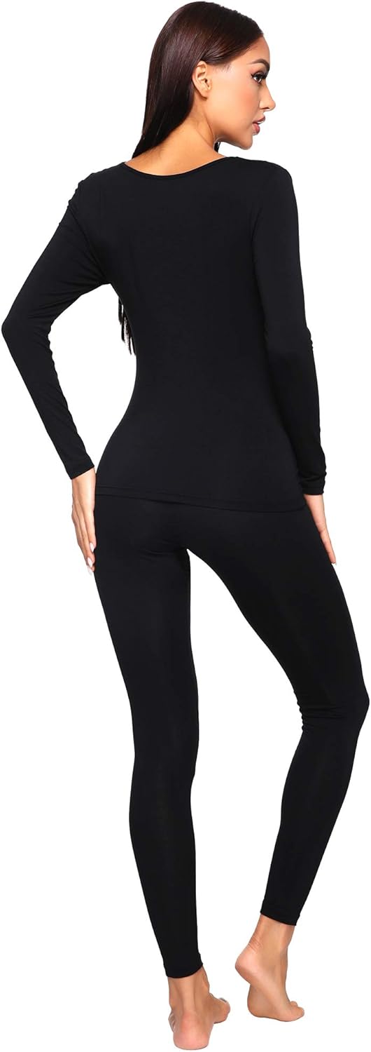 WiWi Women's Ultra Soft Bamboo Underwear Long Johns Sets Lightweight Pajamas Set Base Layer Top with Bottoms S-3X at  Women’s Clothing store