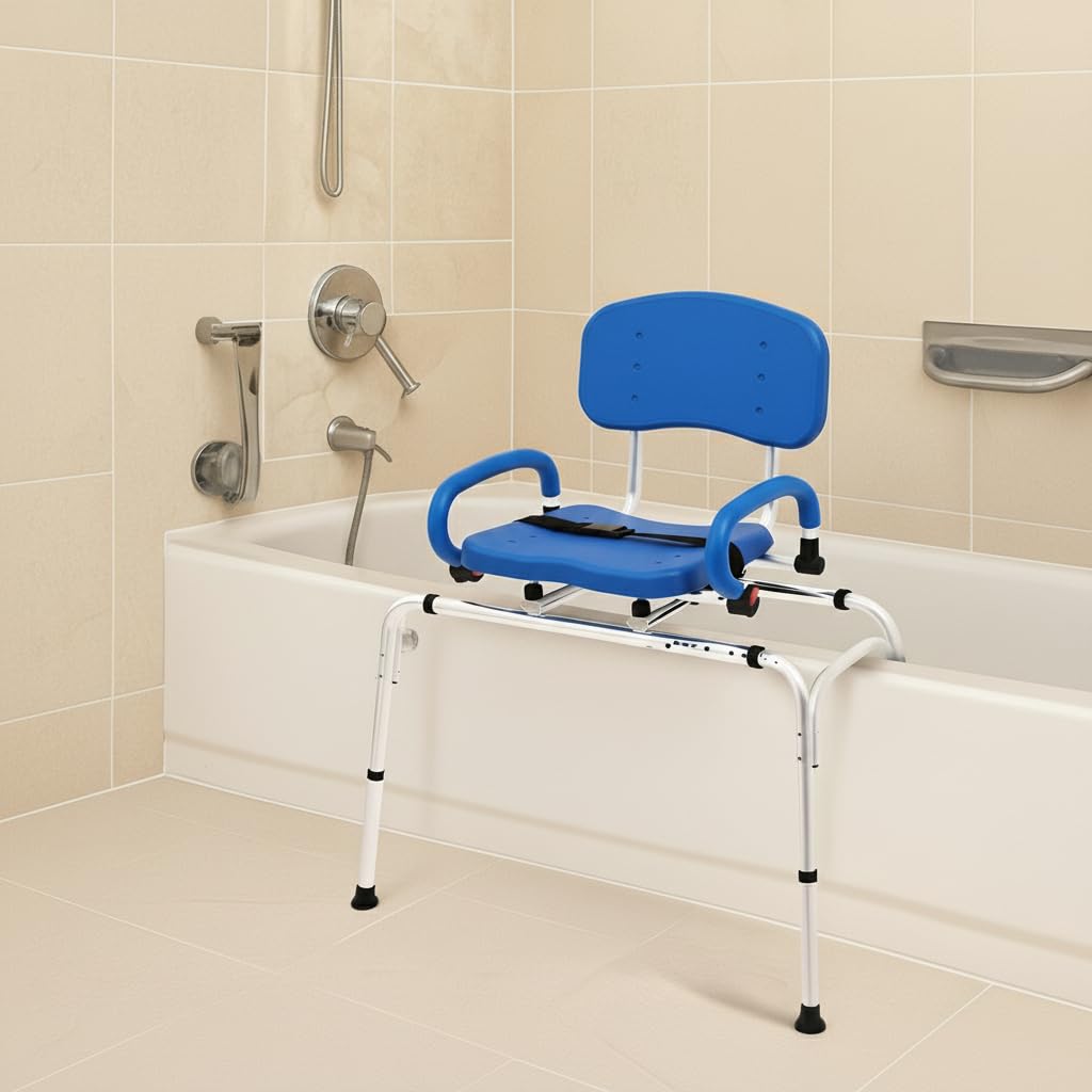 Photo 1 of Houseables Transfer Bench for Bathtub, Tub Transfer Bench, Sliding Shower Chair, Bathtub Chairs for Seniors, Bath Seats for Elderly, Swivel Seat, Tub Assistance for Elderly, for Disabled, Handicap