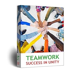 Inspirational Quotes Canvas Wall Art - Teamwork with People Putting Hands Together - Giclee Print Gallery Wrap Modern Office Decoration Ready to Hang - 12x18 inches