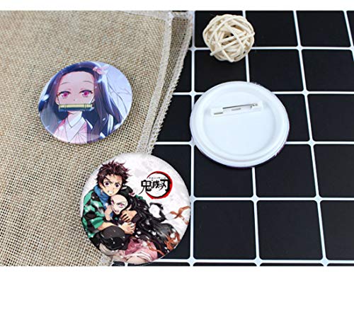Demon Slayer Manga Merch Gift Set, Including Drawstring Bag,Stickers, Bracelets, Lanyard, Button Pins, Phone Ring Holder, Keychain for Japanese Anime Fans