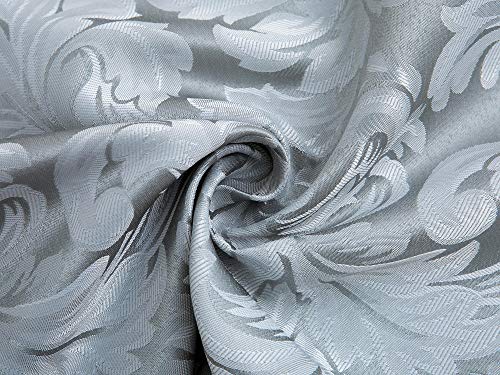 EHouseHome Damask Jacquard Cloth Napkins Waterproof Spillproof Polyester Fabric Napkins Silver Grey, Set of 12, 17 x 17 Inch