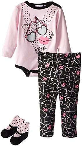 Rumble Tumble Baby-Girls Newborn Creeper Pant Sock Set, Pink, 9 Months