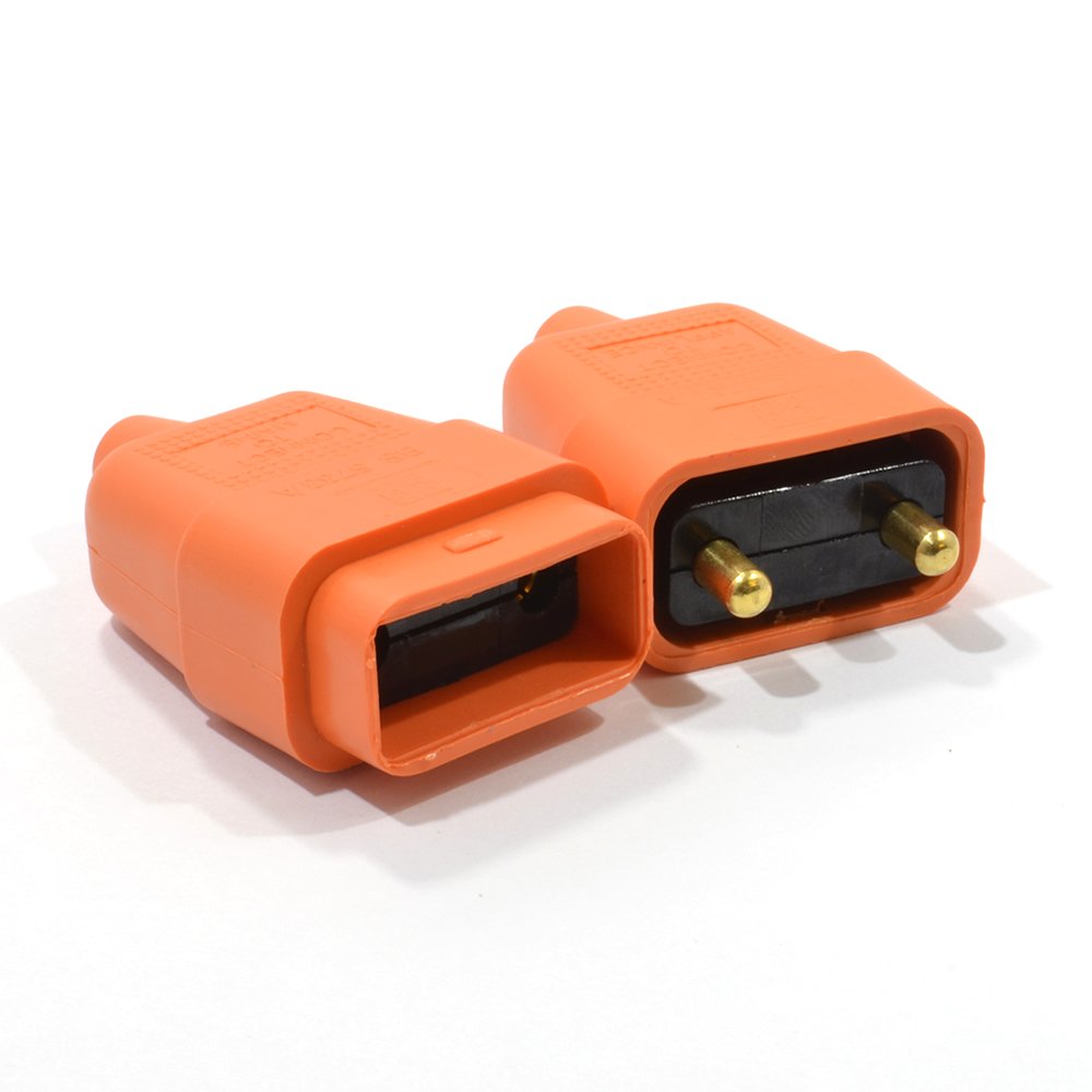 kenable 2 Pin Heavy Duty Rubber In Line Coupler Connector 10 Amp 250V Cord Grip Orange for Garden Tools and Household Appliances BS5733/A Compliant