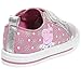 Peppa Pig Kids Toddler Girls Silver and Pink Floral Canvas Sneaker with Hook and Loop Straps, Size 8